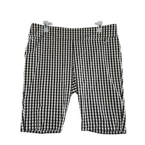 Rafaella Comfort Women's Plaid Shorts Black and White Size 16